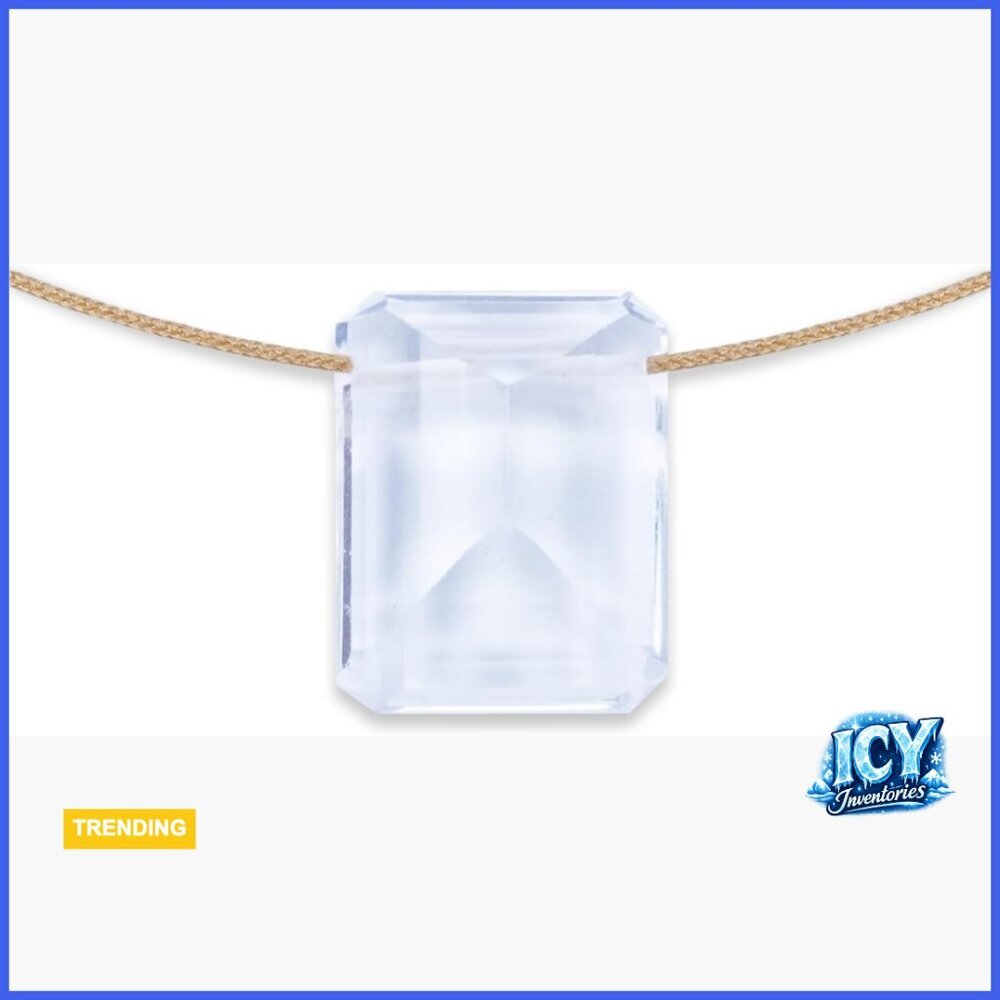 Clear Quartz Pendant Necklace on Nylon-Coated Cord with Lobster Clasp
